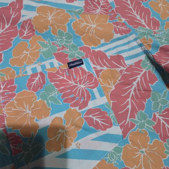 Chubbies Hawaiian Shirt Mens 2XL Floral Short Sleeve Button Up Stretch Cotton - Picture 2 of 9